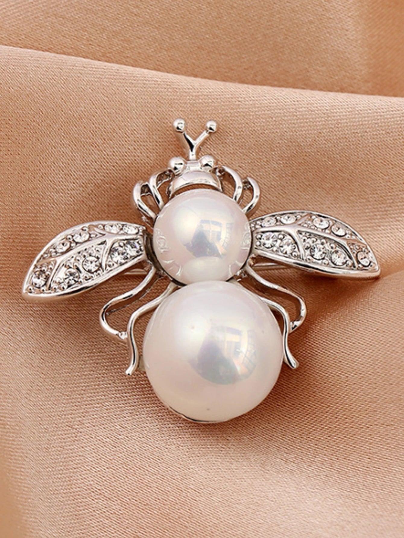 1PC Women's Fashion Trend Personalized Imitation Pearl Bee Brooch Pin Jewelry Suitable for Outdoor Dating, Party, Festival Gifts