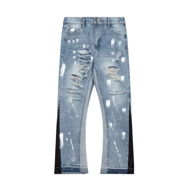 Dept Print Fashion Brand Jeans Spring and Summer Loose Casual Sports Denim Pants for Men and Women