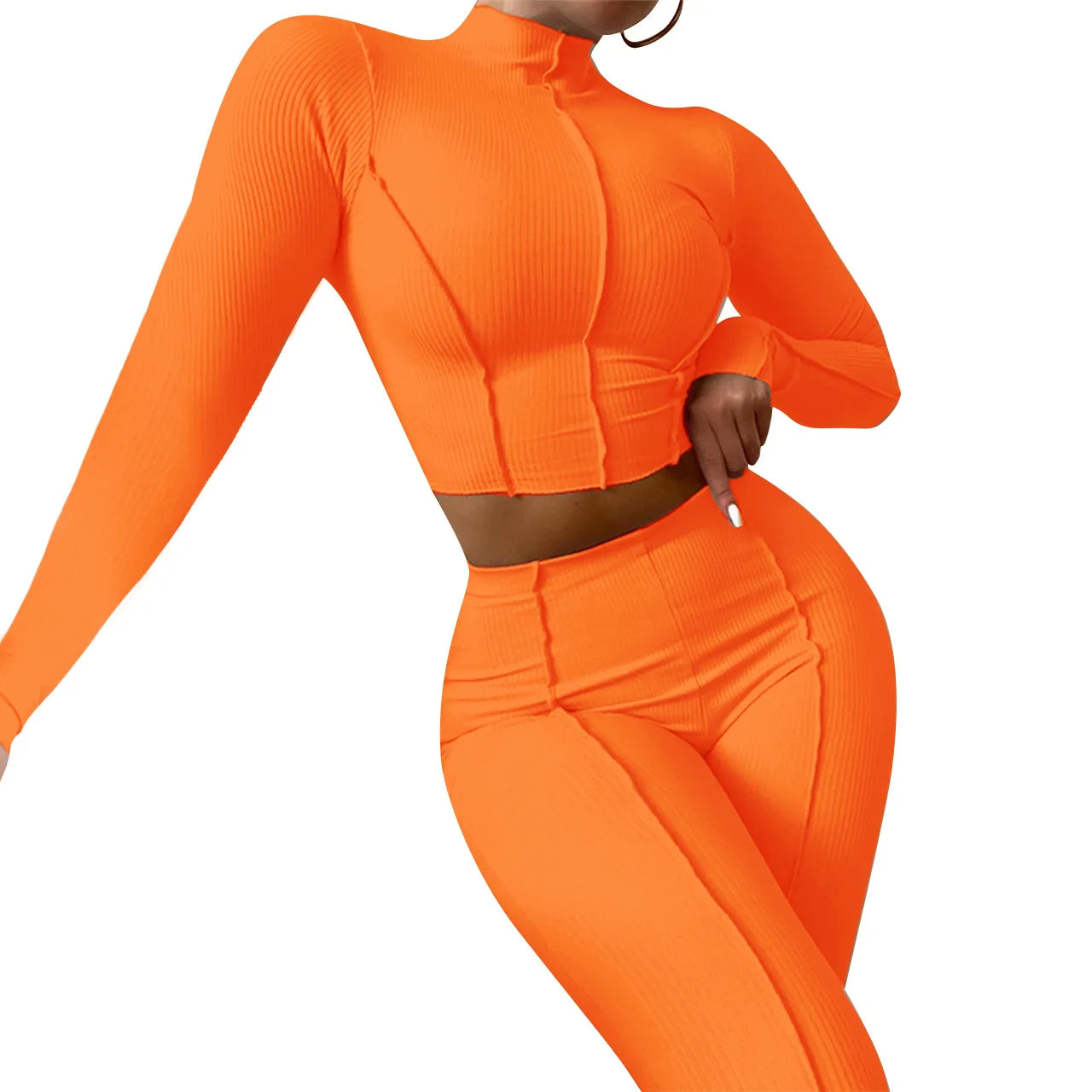 Fall Matching Set Women Two Piece Tracksuits 2pc Fitness Woman Yoga Tracksuit Set