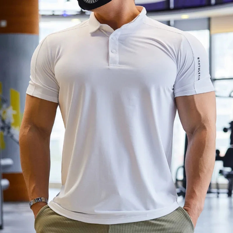 Men Dry Fit Compression Sweatshirt Man Short Sleeve Athletics Clothing Gym Fitness Sports Wear Tops Golf T-shirts  Sportswear