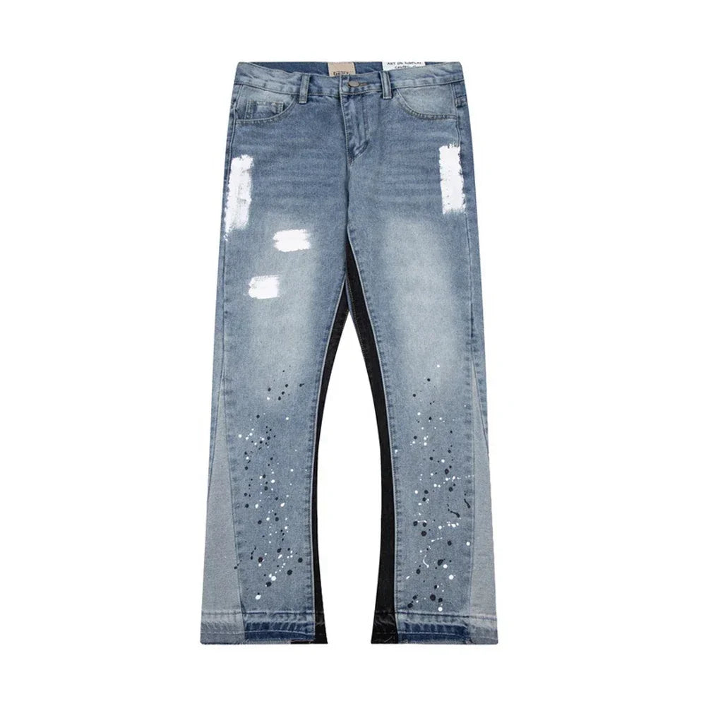 Dept Print Fashion Brand Jeans Spring and Summer Loose Casual Sports Denim Pants for Men and Women