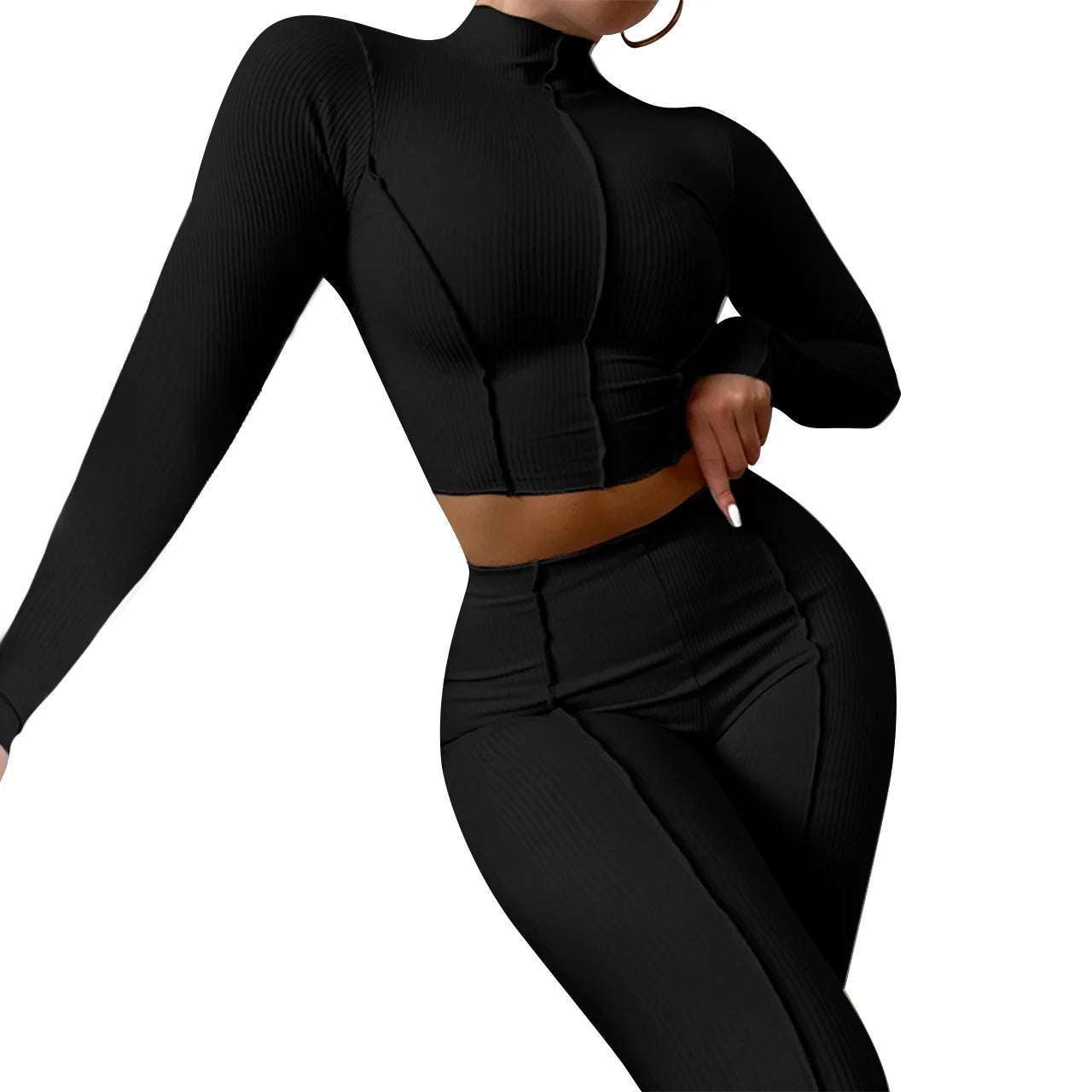 Fall Matching Set Women Two Piece Tracksuits 2pc Fitness Woman Yoga Tracksuit Set