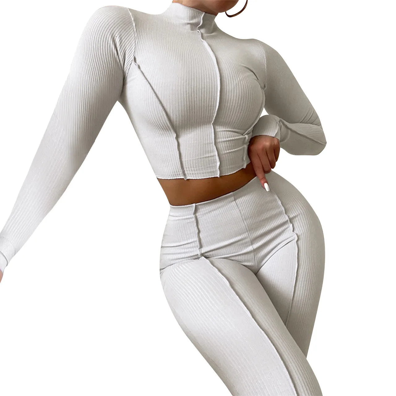 Fall Matching Set Women Two Piece Tracksuits 2pc Fitness Woman Yoga Tracksuit Set