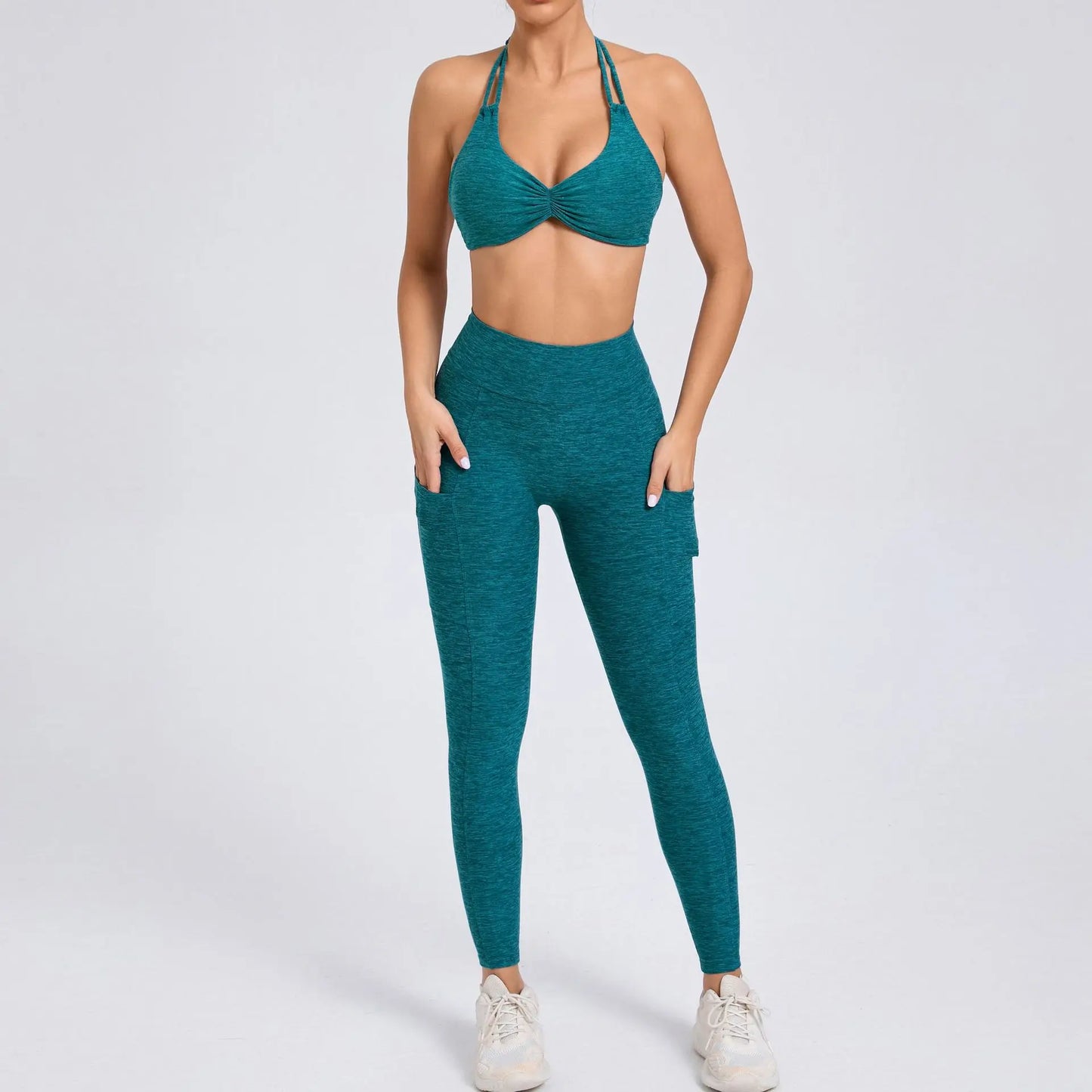 Sexy 2PCS Yoga Set Gym Suits with Shorts Crop Top Sports Bra Women Tracksuit Shorts 2 Pieces Running Clothing Fitness Clothing