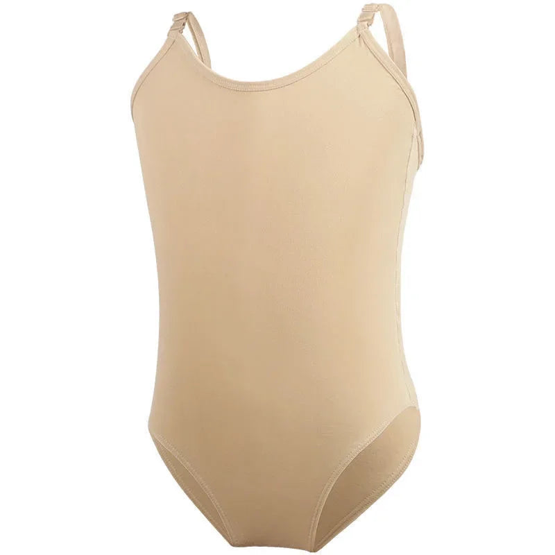 Girls Nude Leotard Tops Seamless Camisole Leotards Undergarment for Ballet Dance Gymnastics Skating with Adjustable Straps