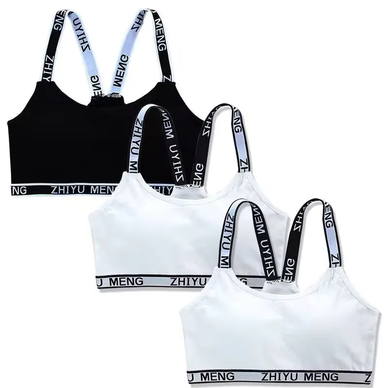 3PC Girls Sport Underwear Cotton Underwear for Girl Children Training Bra Young Girls Bra Teenager Undergarments 8-18years