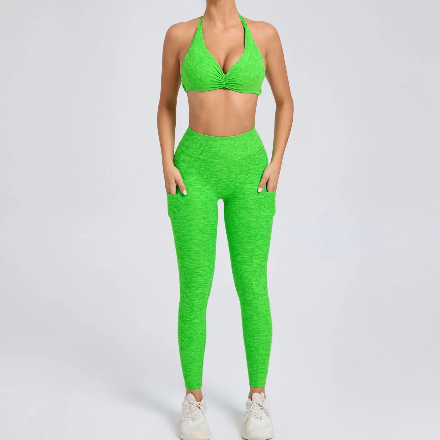 Sexy 2PCS Yoga Set Gym Suits with Shorts Crop Top Sports Bra Women Tracksuit Shorts 2 Pieces Running Clothing Fitness Clothing