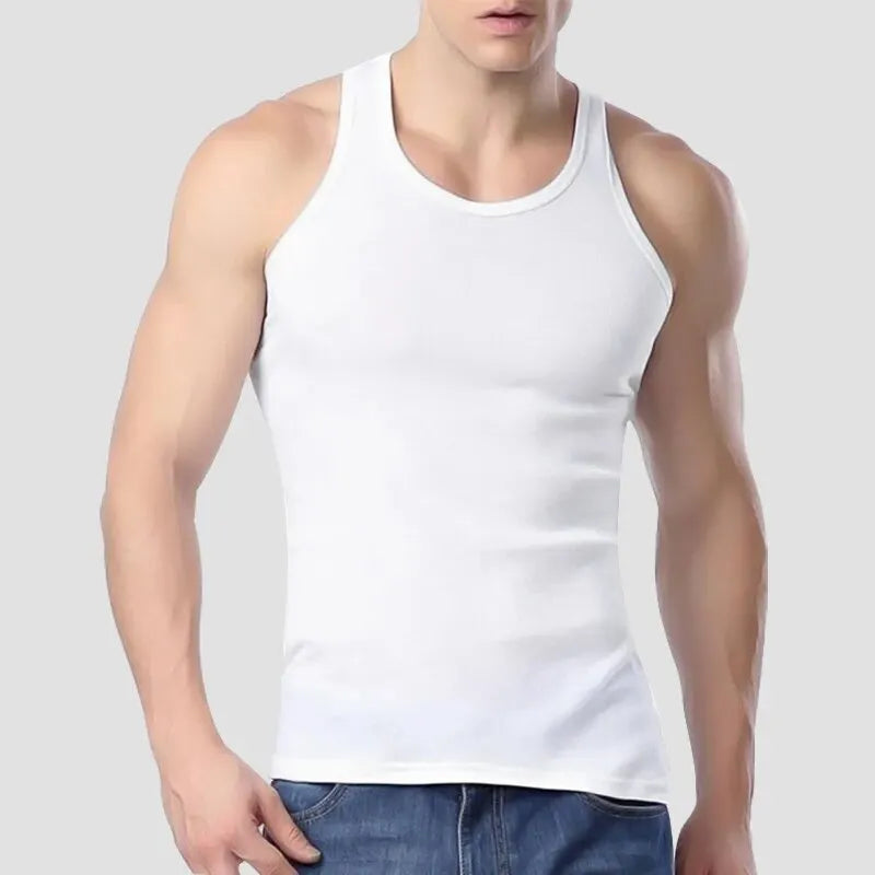 2024 New Men's Summer Lightweight Cotton Tight Vest Sports Casual Family Pajamas Outdoor Tight Top Breathable Quick Drying Vest