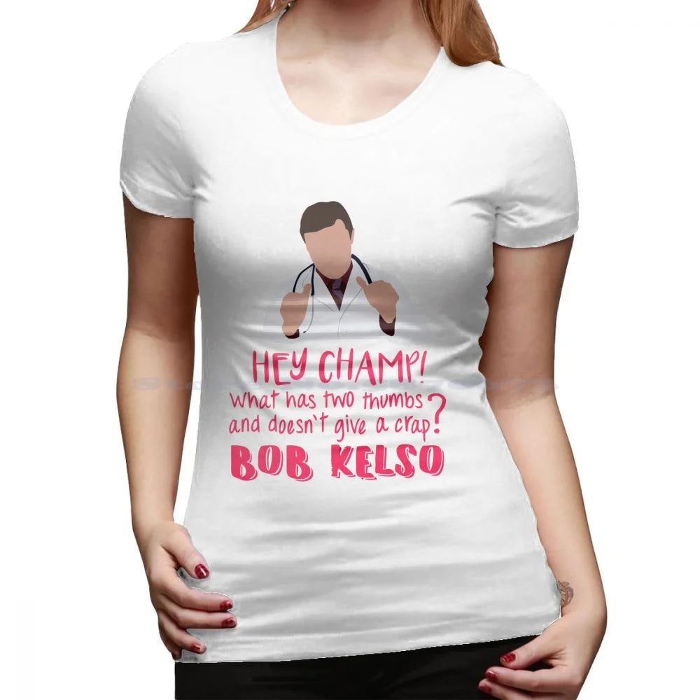 Hey Champ T Shirt 100% Cotton Tee Scrubs Jd Turk Zach Braff Kelso Elliot Sacred Heart Hospital Perry Dr Cox Tv Series