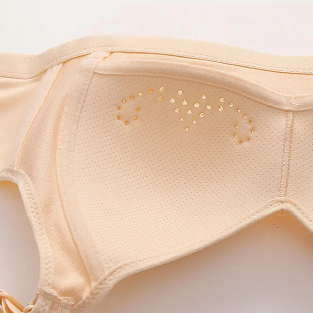 Women Bra Adjustable Strap Lace Floral Embroidery Maximum Comfort Shockproof Push-up Wireless Yoga Daily Bra Undergarment