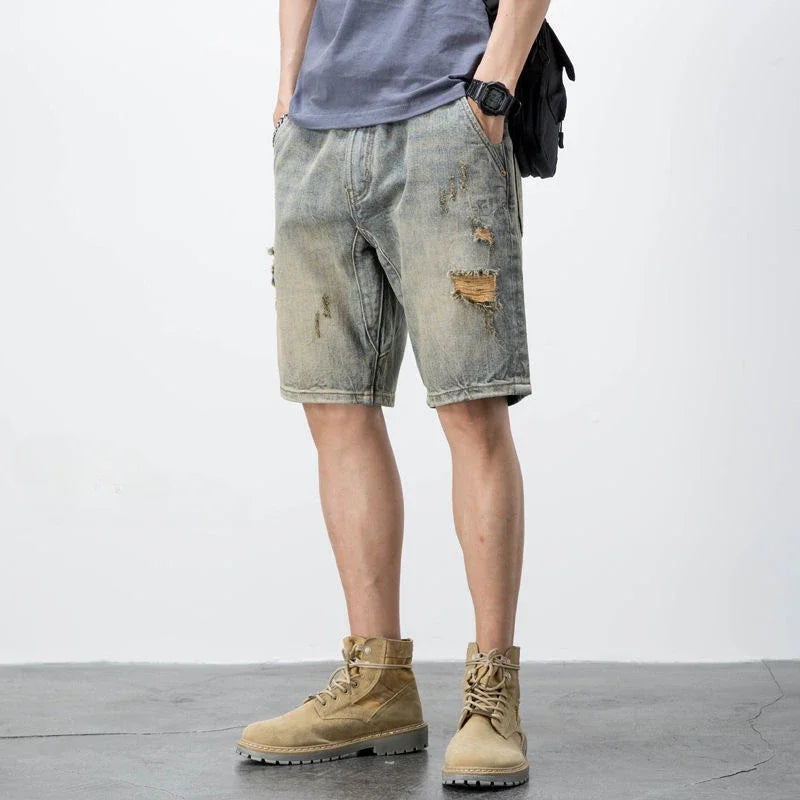 Man Denim Shorts Straight Oversize Cargo Short Jeans Pants for Men Big Size Xl Popular Summer New in Korean Fashion Harajuku Cut