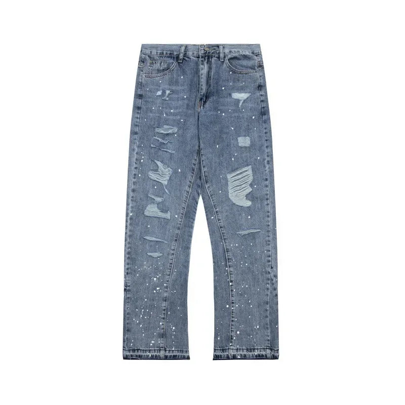 Dept Print Fashion Brand Jeans Spring and Summer Loose Casual Sports Denim Pants for Men and Women