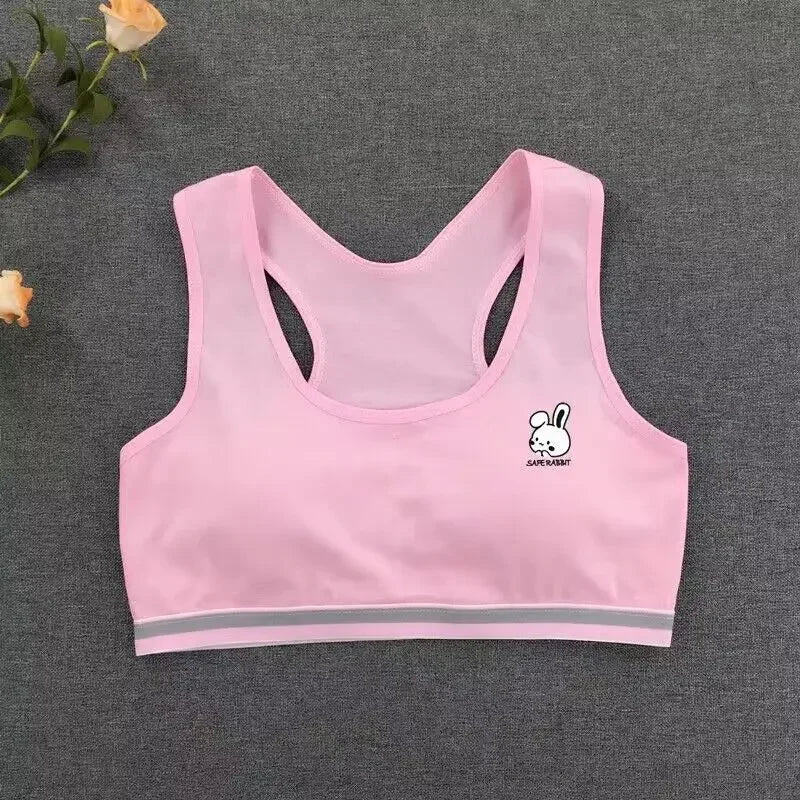 Girls Sport Underwear Cotton Tops Children Training Bra Teenager Undergarments  8-16years