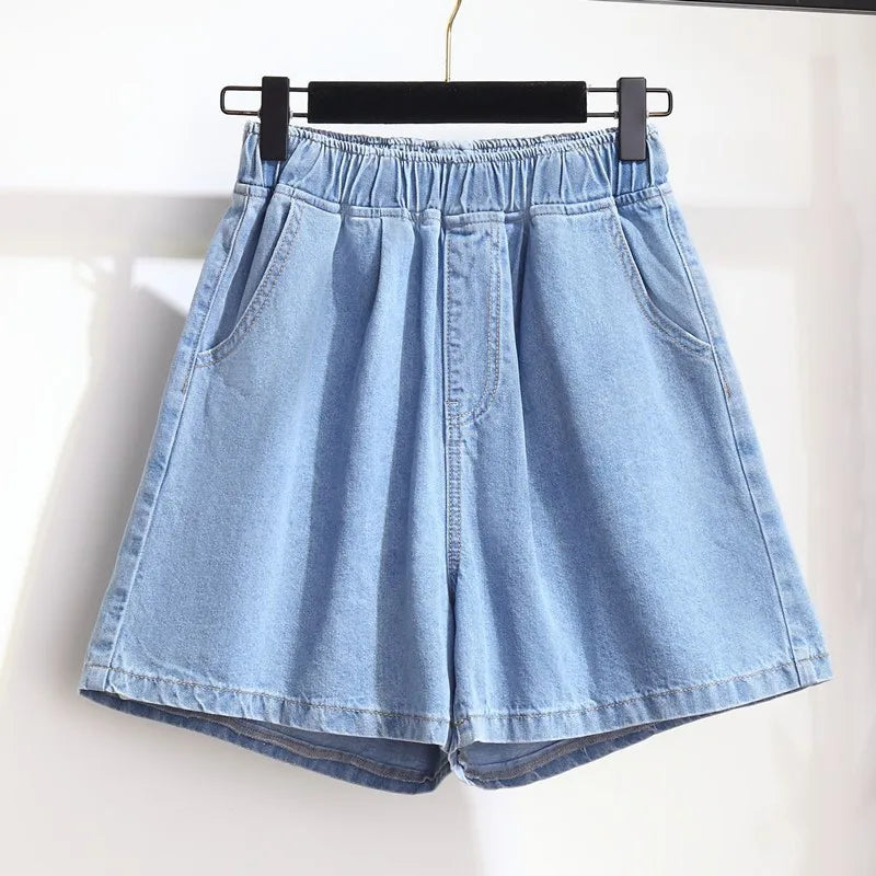 Womens Lounge Bermuda Shorts Plus Size Casual Summer Cotton Knee Length Shorts With Pockets Denim Shorts Jeans 3XL 4XL 5XL