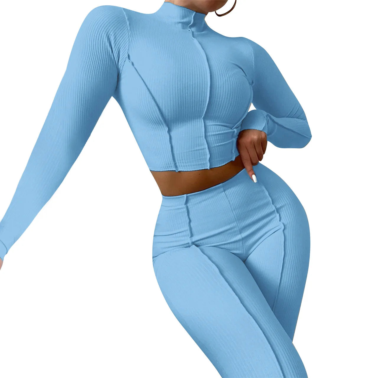 Fall Matching Set Women Two Piece Tracksuits 2pc Fitness Woman Yoga Tracksuit Set