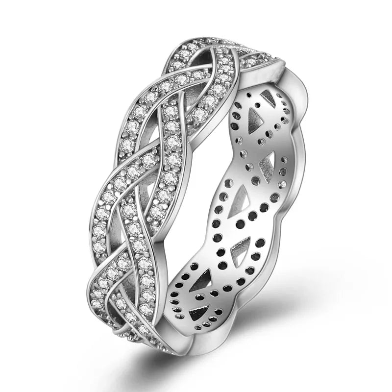 Silver Plated Women Luxury Stackable Ring Real Infinite Flower Daisy Fine Jewelry Rings For Engagement Weddling Party